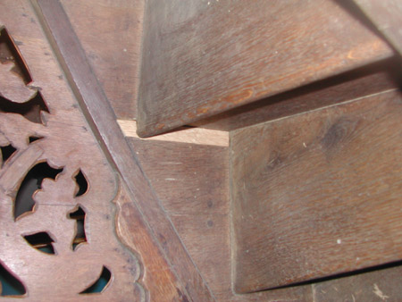 l'escalier pendant la restauration.